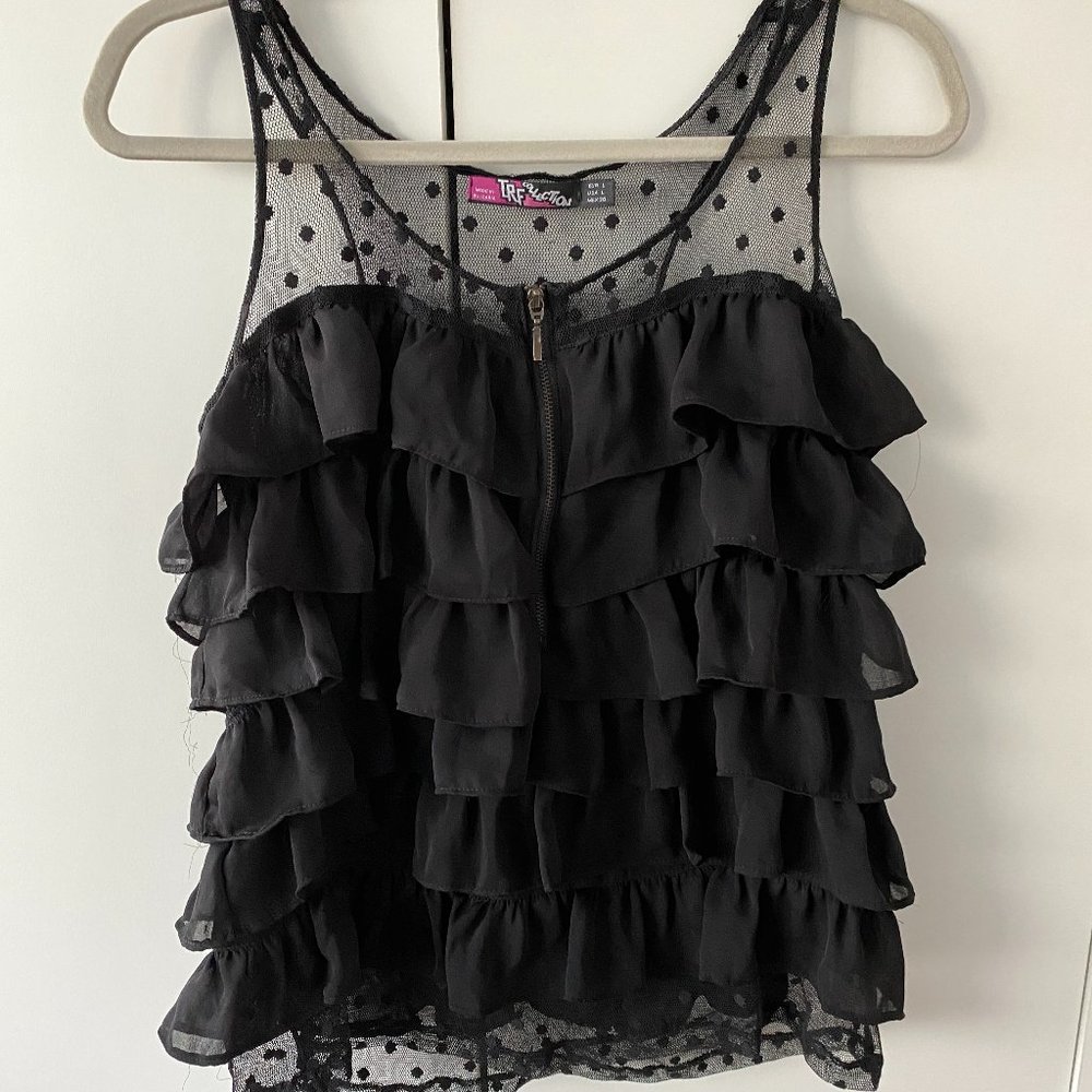 Black Layered Lace Tank Top